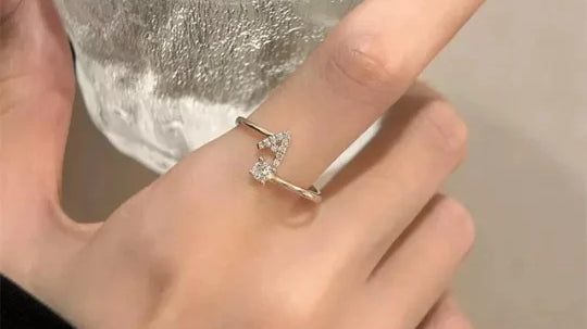 A letter silver ring