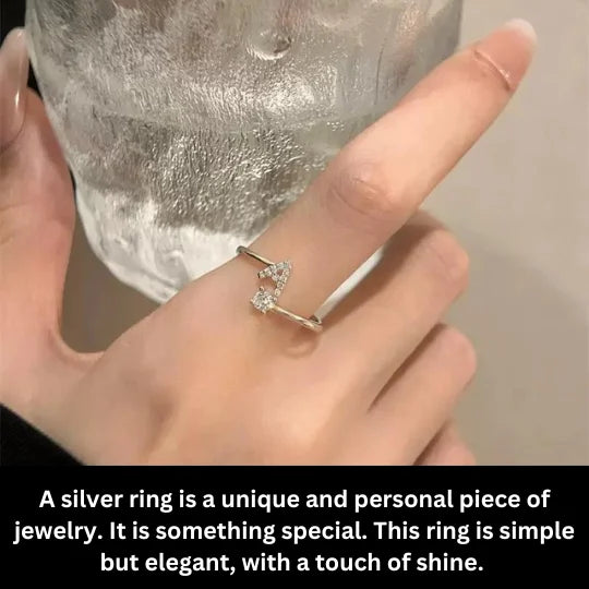 A letter silver ring