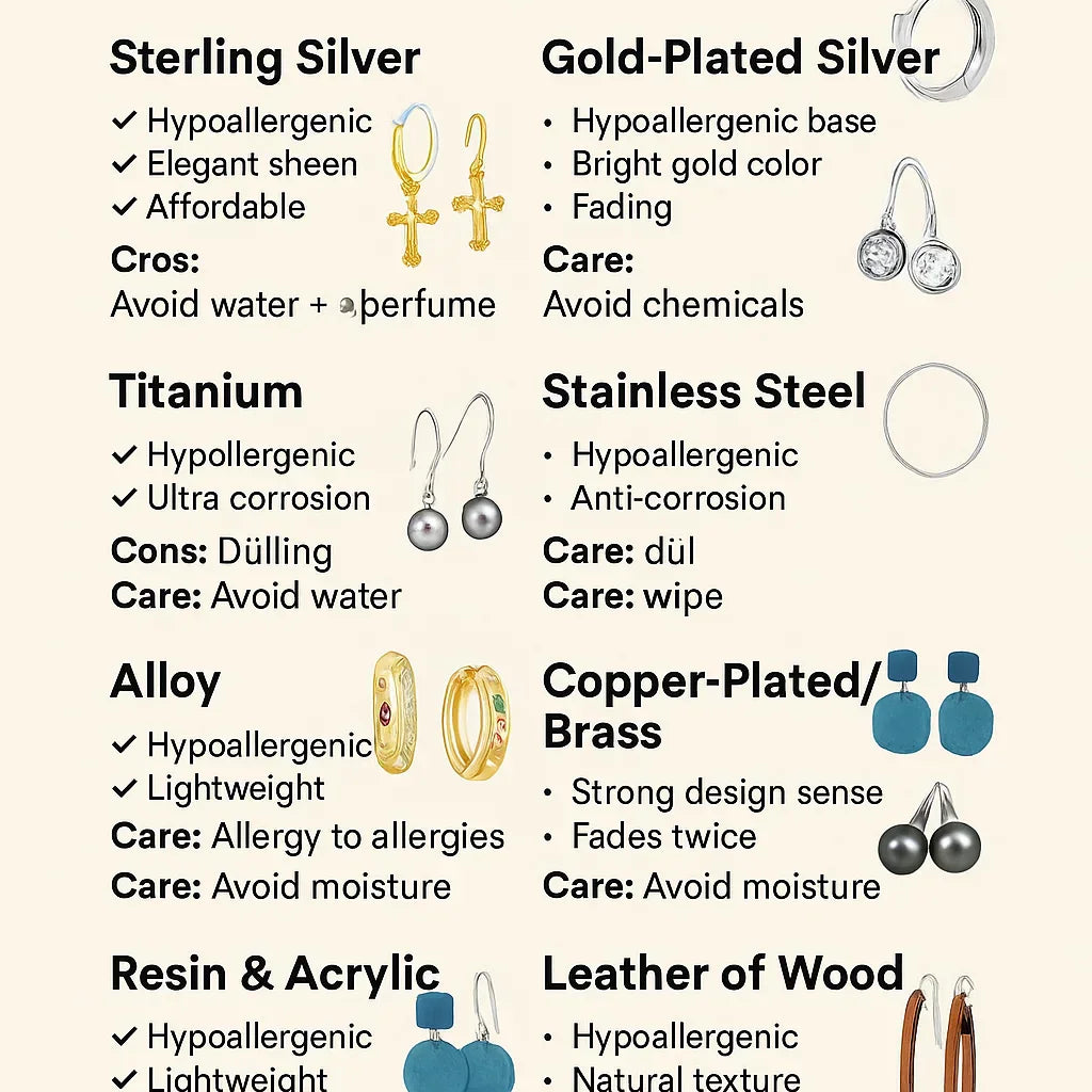 Earrings Material Guide: How to Choose the Right Jewelry for Your Ears