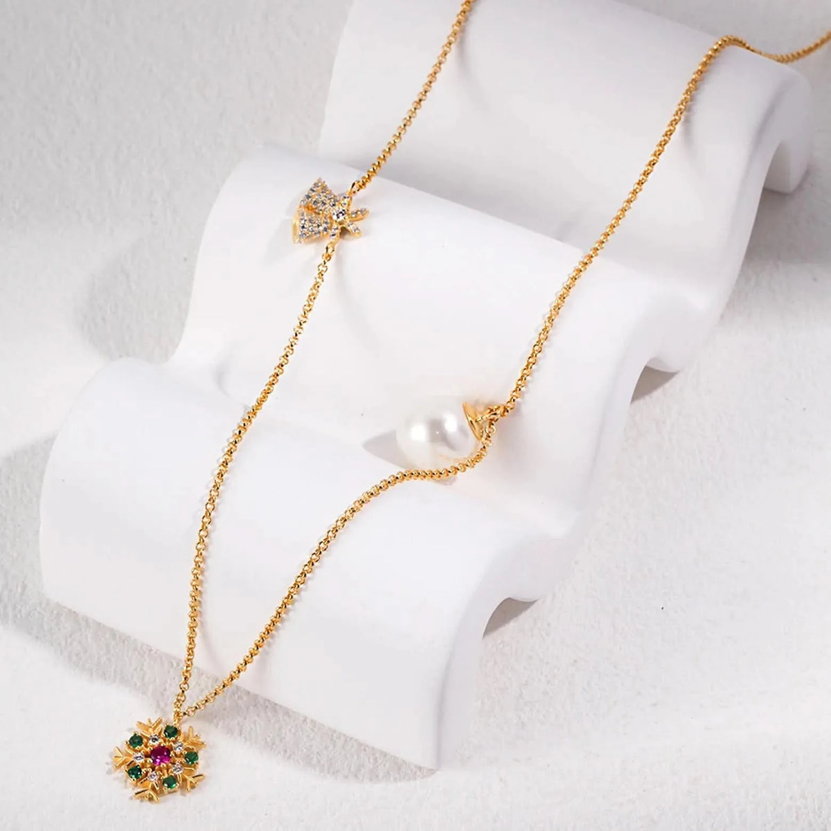 Christmas Snowflake Tree Earrings Necklace Set