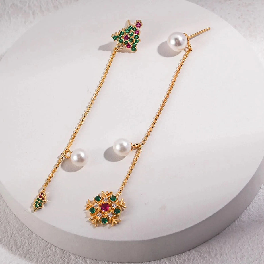 Simple artificial earrings on sale