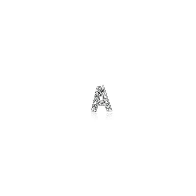 Diamond Letter Initial Stud Earring pair