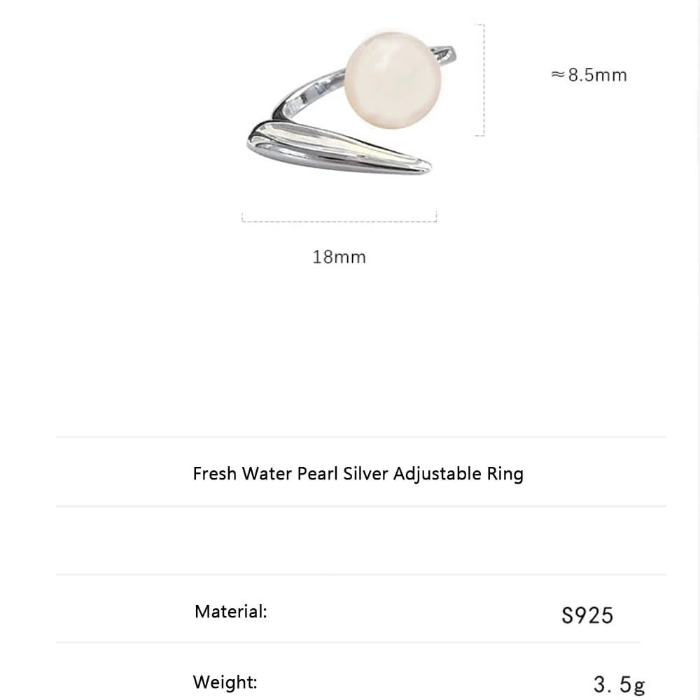 Adjustable Cross-design freshwater pearl ring