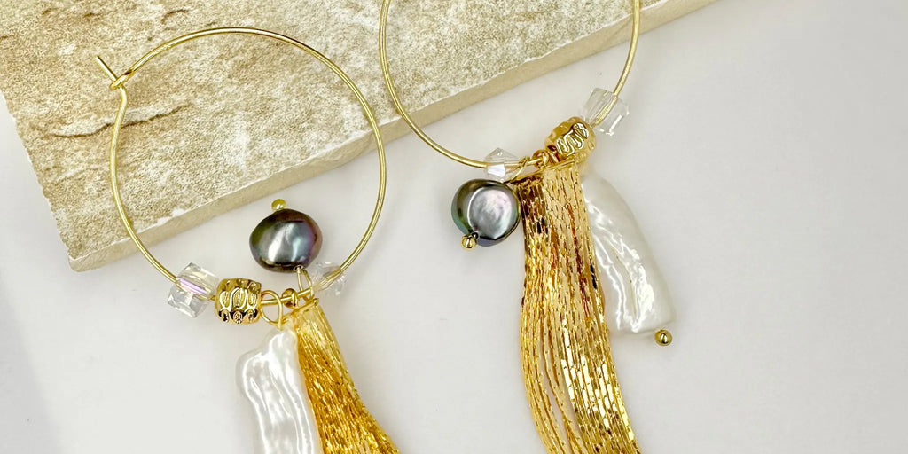 ANGEL BAROCCO BAROQUE PEARL RING DROP EARRINGS