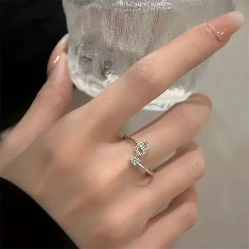 letter rings silver