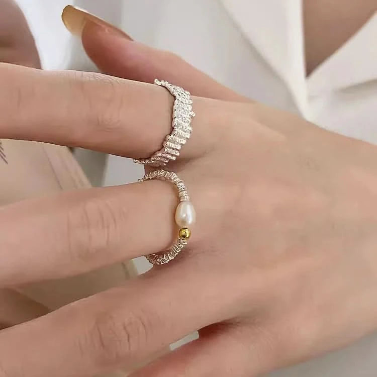 Barocco Pearl Silver Pieces Ring