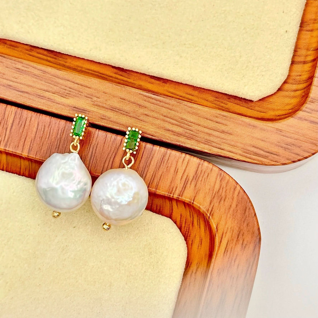 Baroque Pearl Drop Stud Earrings