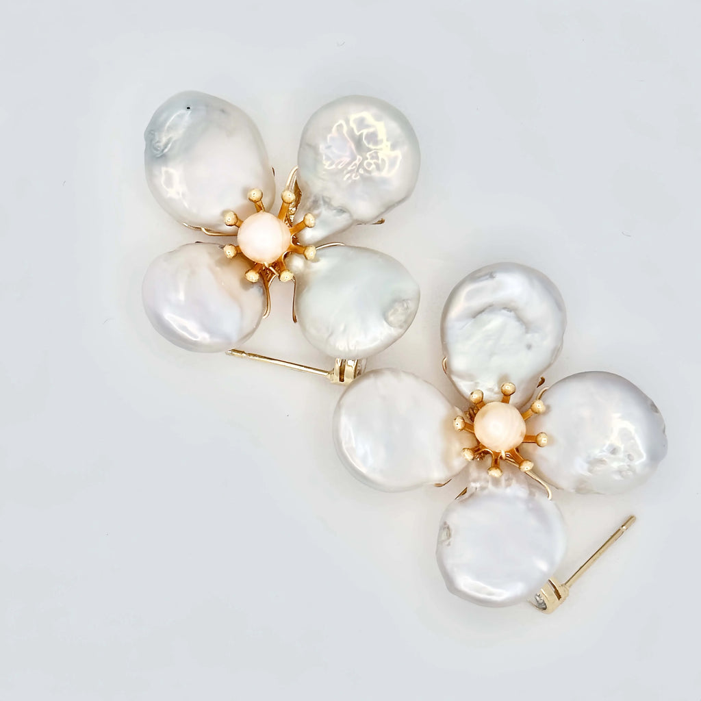 Baroque Pearls Flowers Earrings