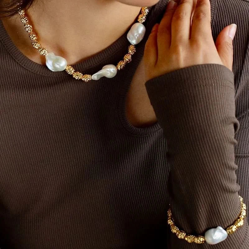 Baroque Pearl Necklace & Bracelet Sets