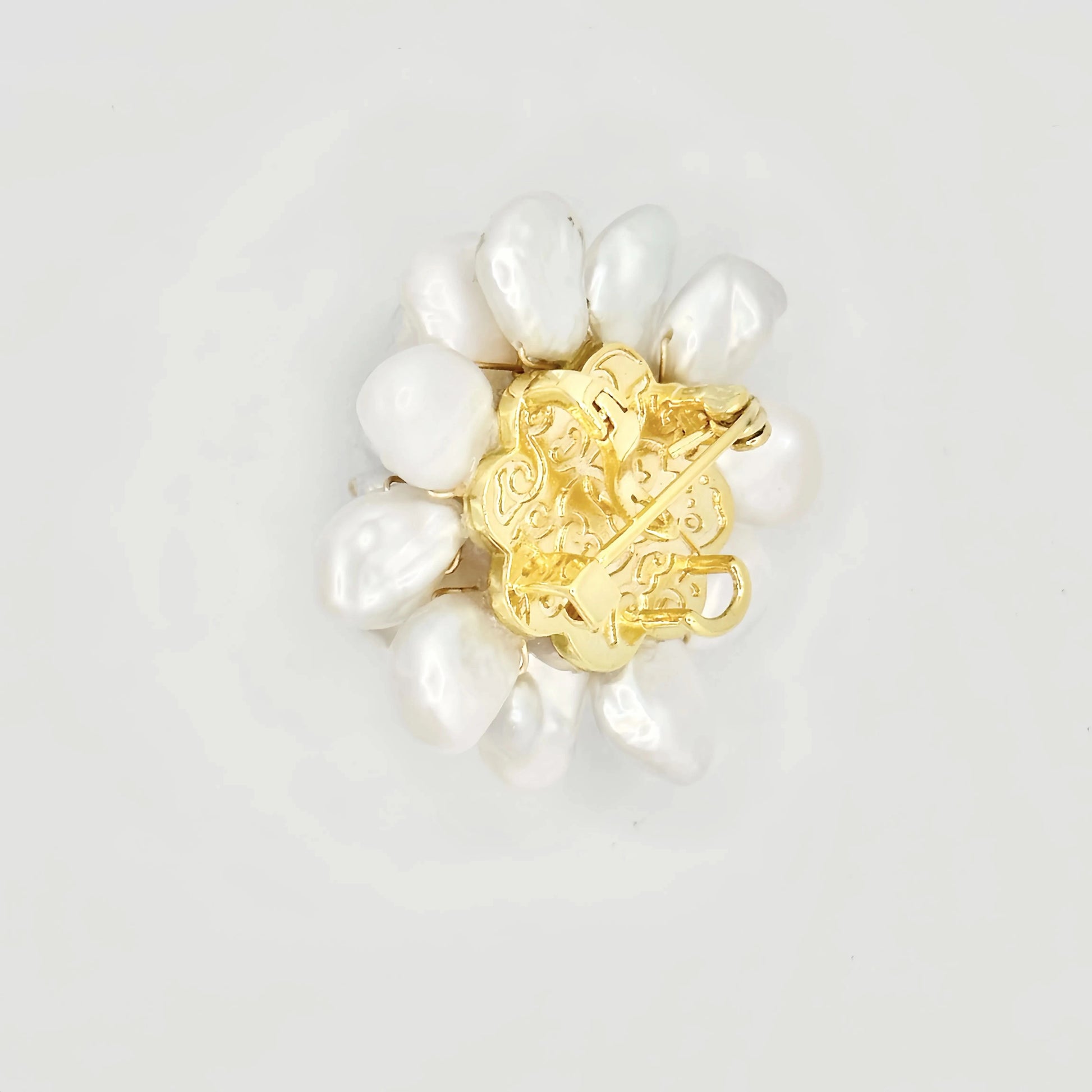 Baroque Pearl Flower Brooch