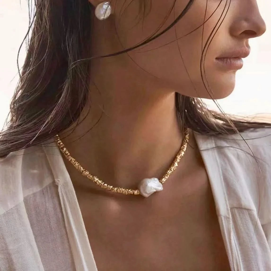 Baroque Pearl Necklace & Bracelet Sets