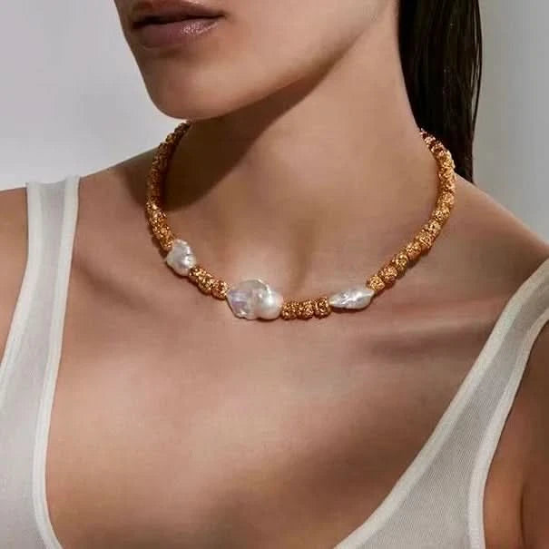 Baroque Pearl Necklace – One or Three Pearls