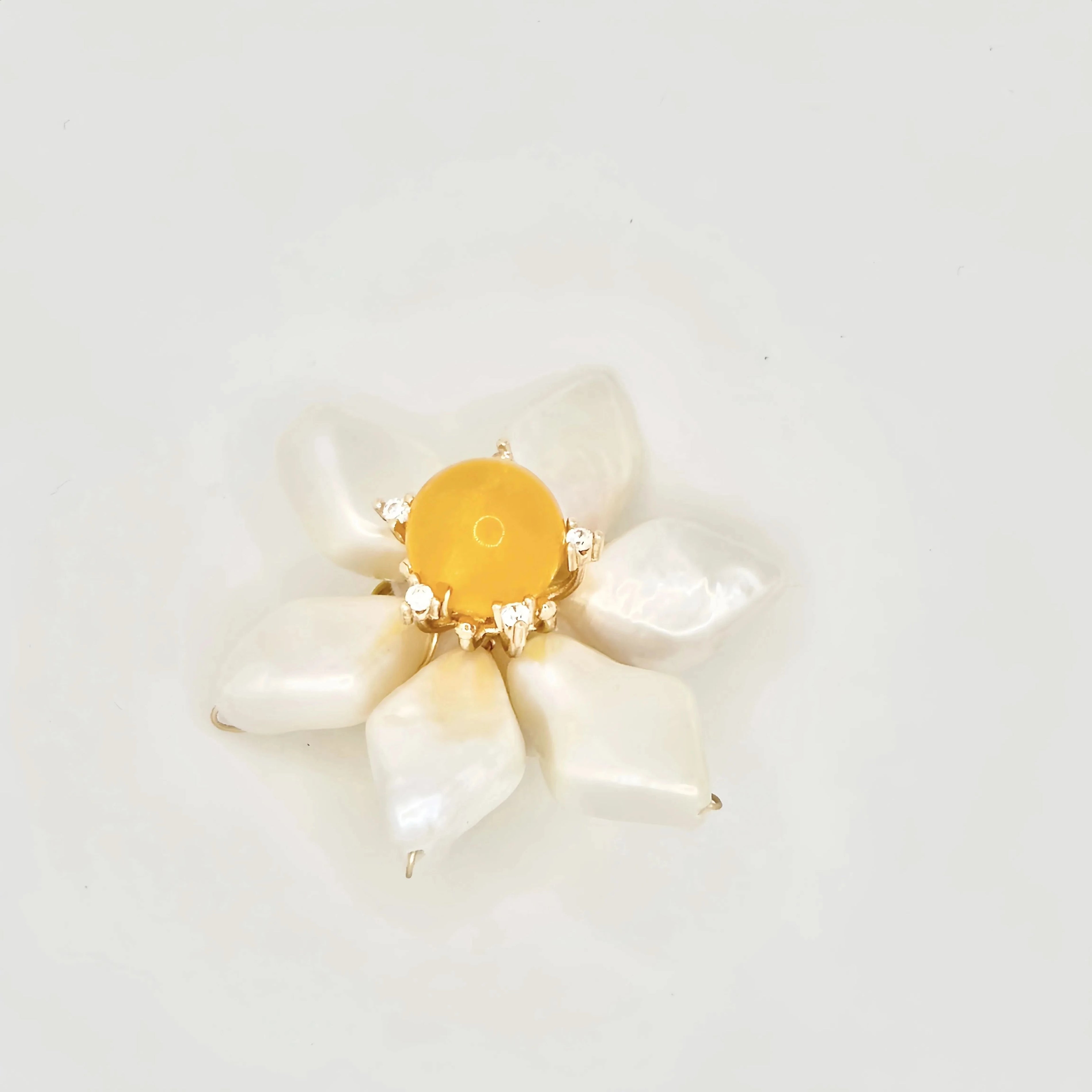 pearl flower brooch