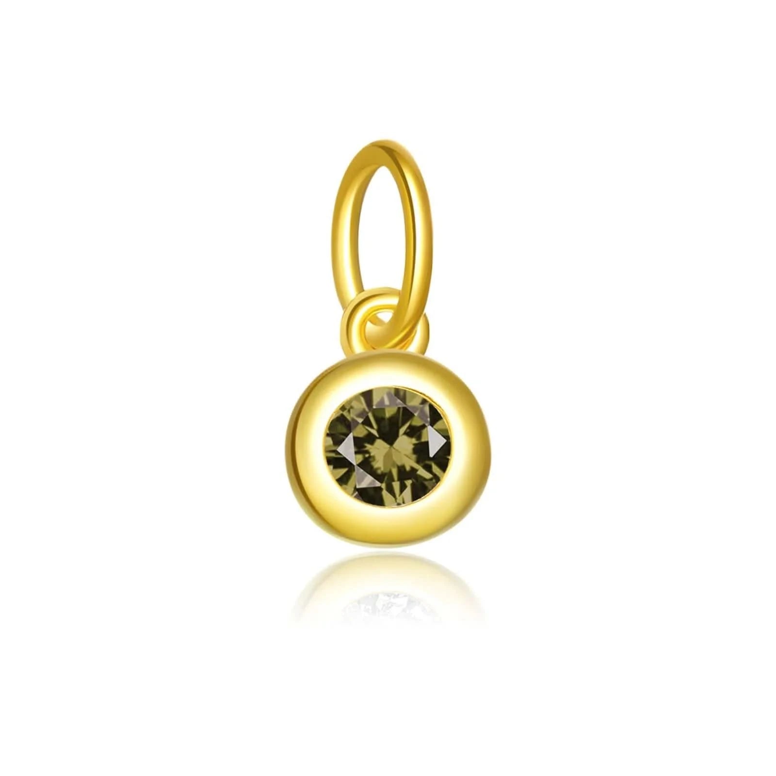 Birthstone-Charm-Pendants-Gold-August_Olive Green