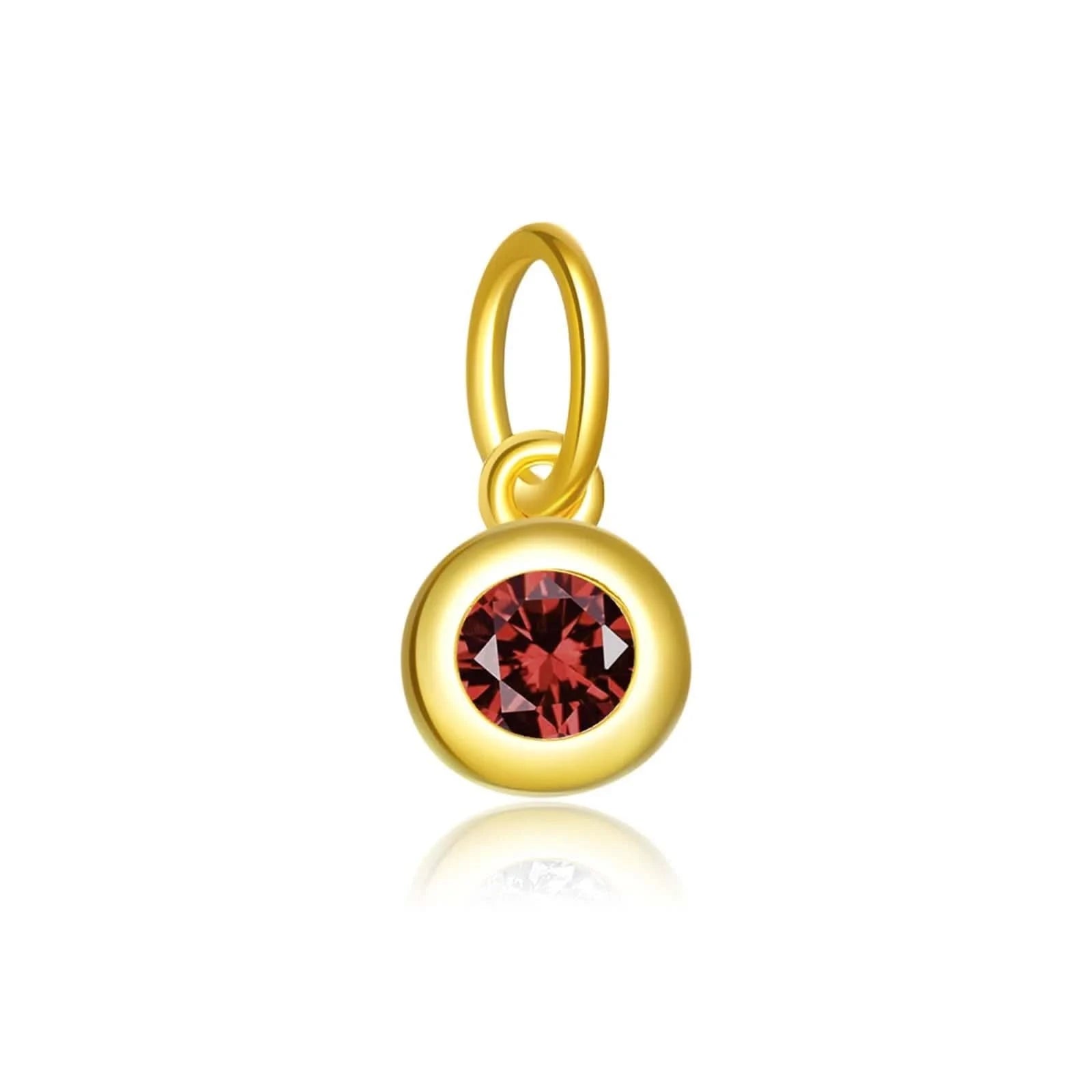 Birthstone-Charm-Pendants-Gold-January_Garnet Red