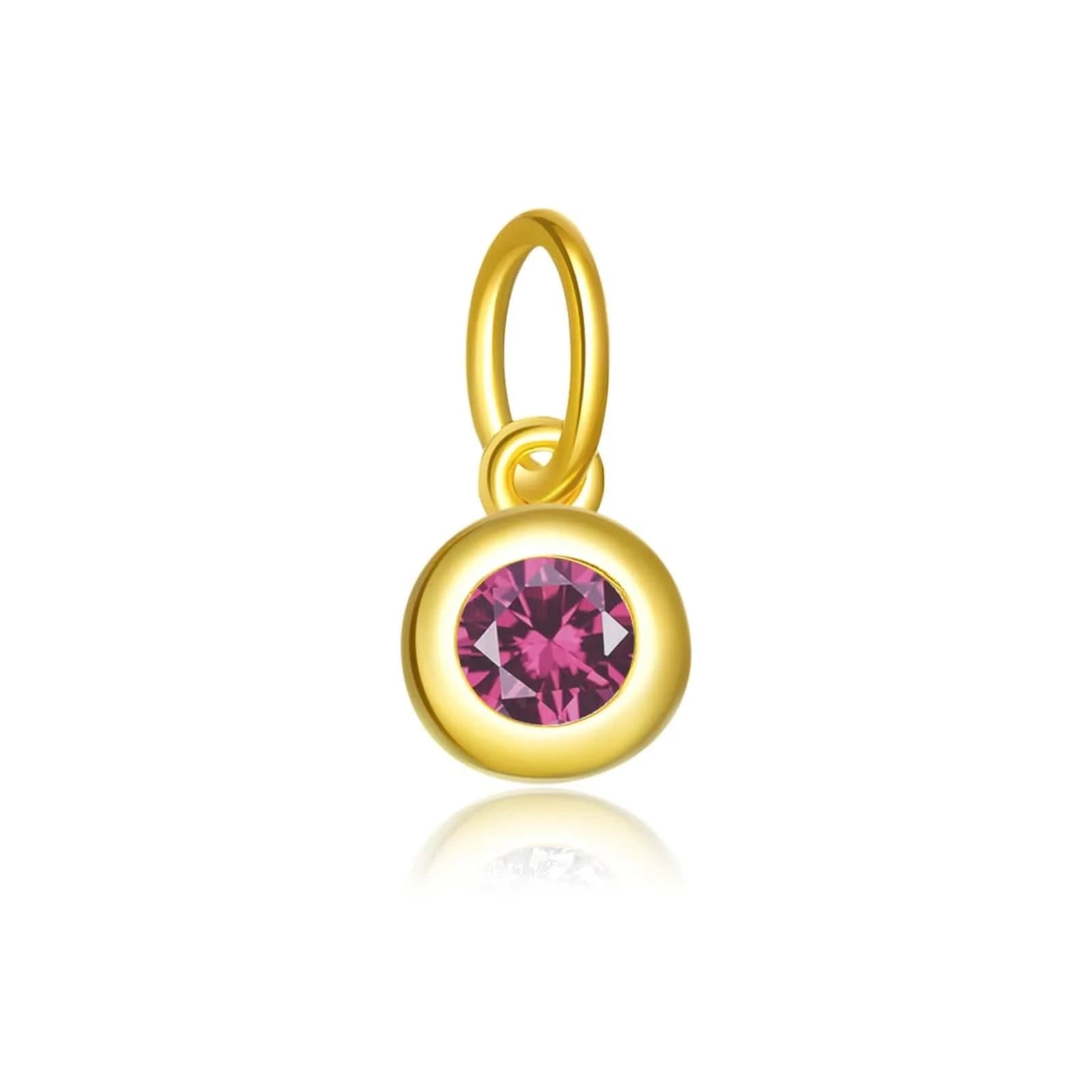 Birthstone-Charm-Pendants-Gold-July_Rose Red