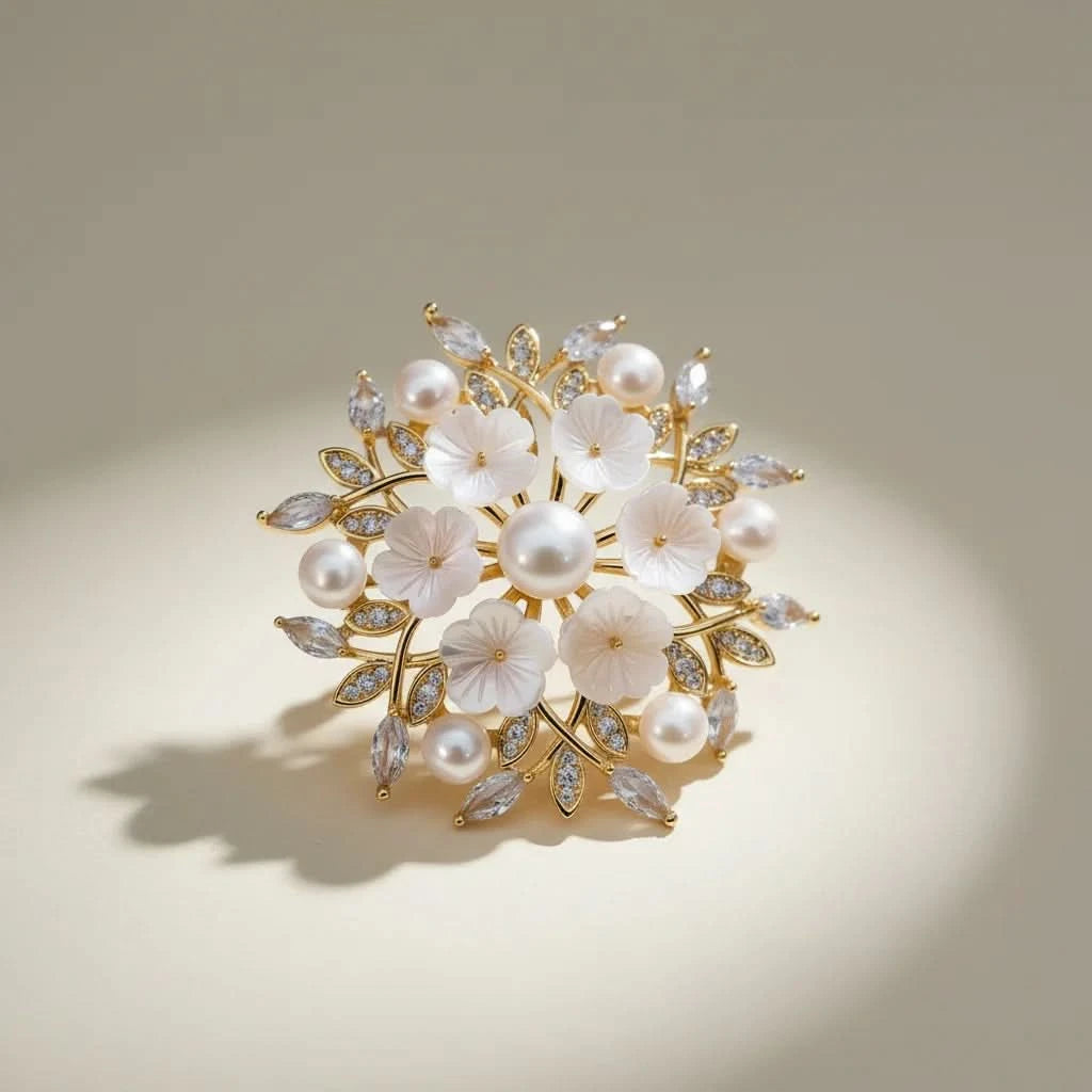 Blossom Pearl Floral Brooch