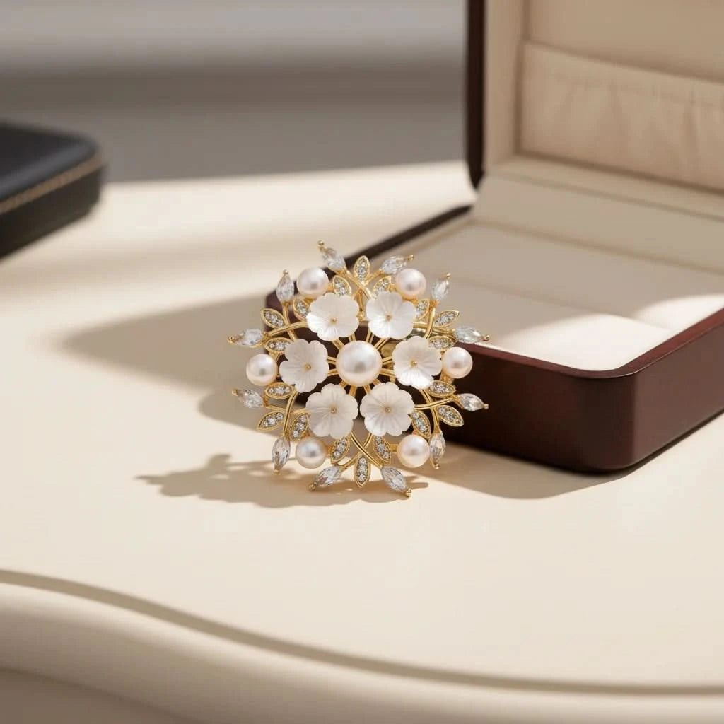Blossom Pearl Floral Brooch