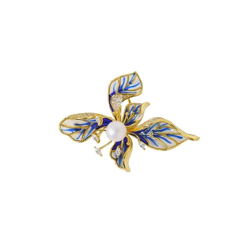 Floral Enamel Brooch
