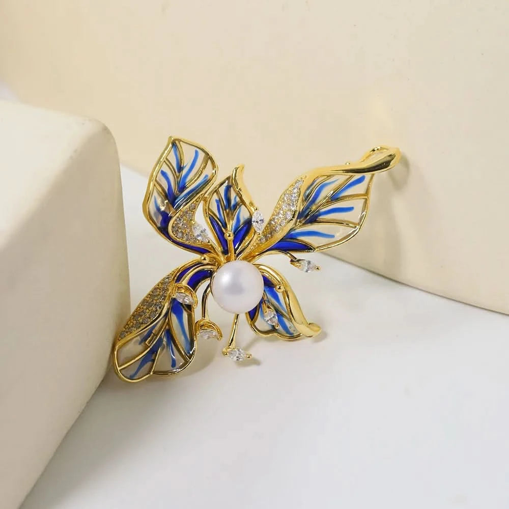 Blue_Floral_Enamel_Brooch_2