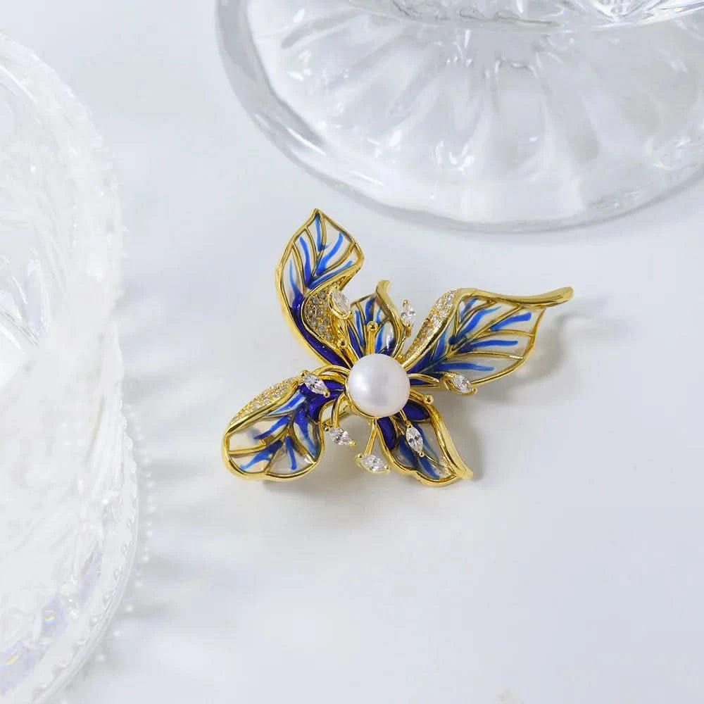Blue_Floral_Enamel_Brooch_2