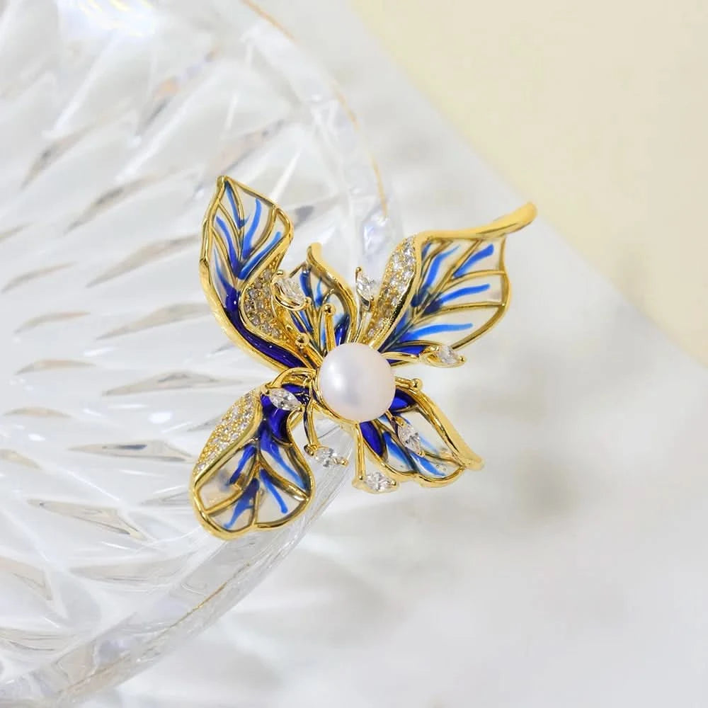 Blue_Floral_Enamel_Brooch_2