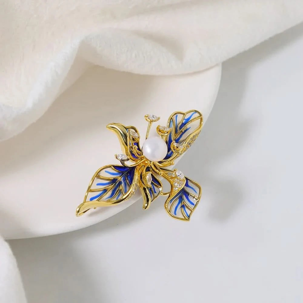 Blue_Floral_Enamel_Brooch_2