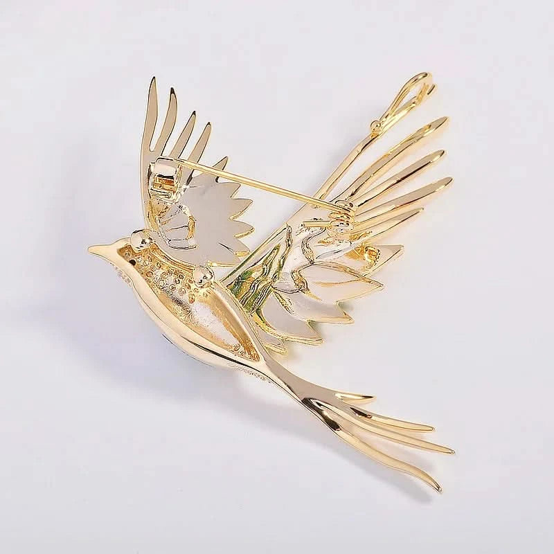 Bluebird Crystal Statement Brooch