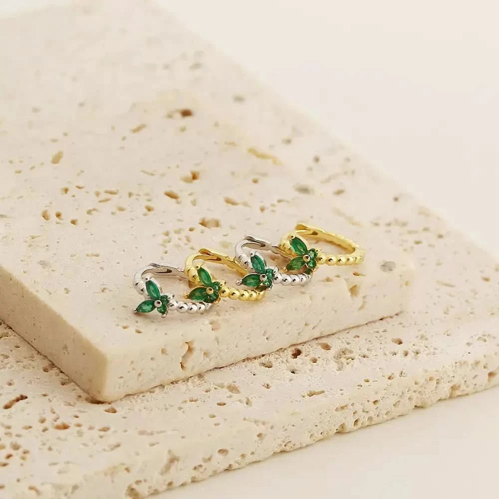 🦋 Butterfly Gem Hoop Earrings