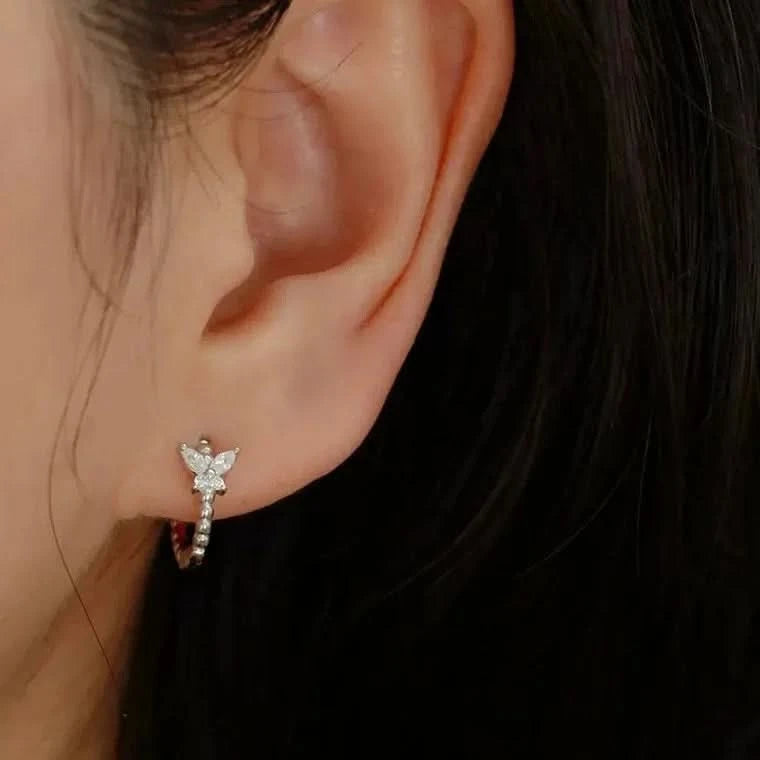 🦋 Butterfly Gem Hoop Earrings