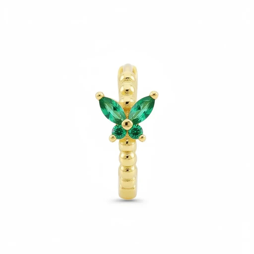 🦋 Butterfly Gem Hoop Earrings