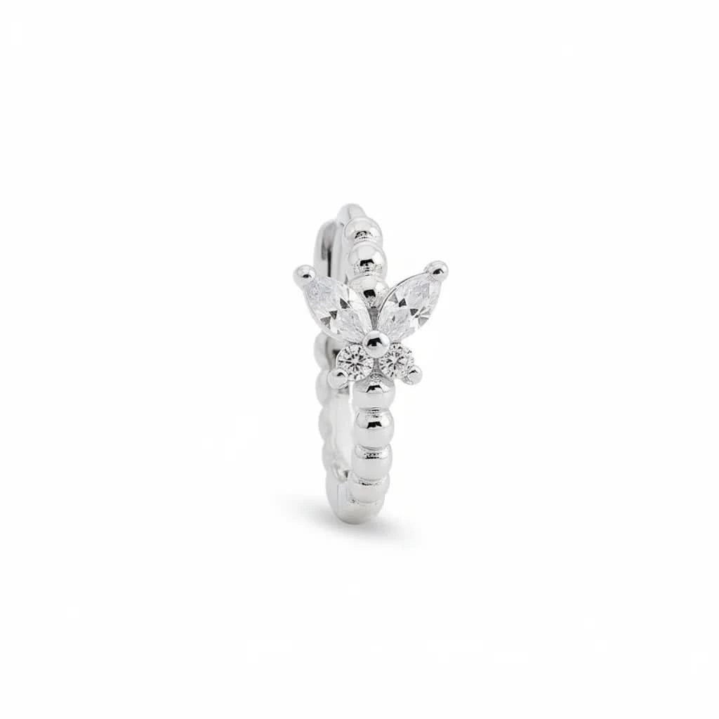 🦋 Butterfly Gem Hoop Earrings