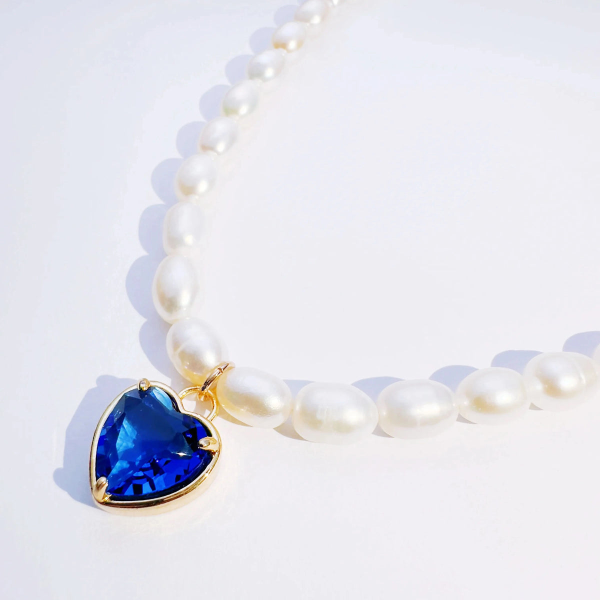 Choker Necklace Heart Crystal Pendant