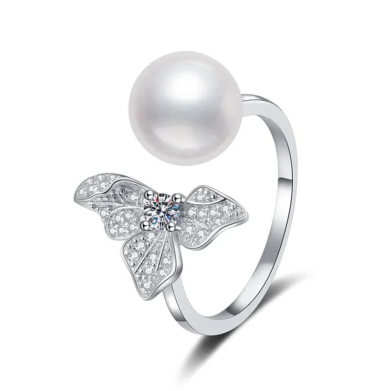 Clover Pearl Silver Ring