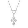 Cross Heart Pendant Silver Necklace