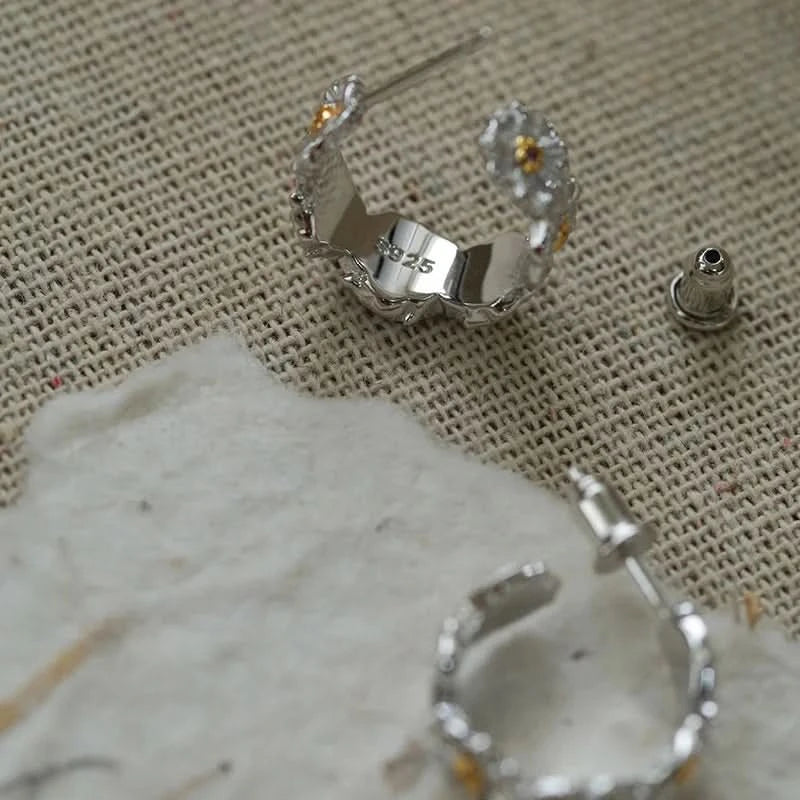 Silver hoop earrings 