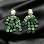 Prehnite Cluster Baroque Pearl Drop Earrings - Lifestyle