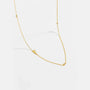 Diamond Initial Letter Gold Necklace-F
