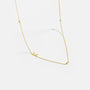 Diamond Initial Letter Gold Necklace-K