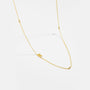 Diamond Initial Letter Gold Necklace-R