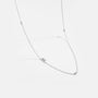 Diamond Initial Letter Silver Necklace-R
