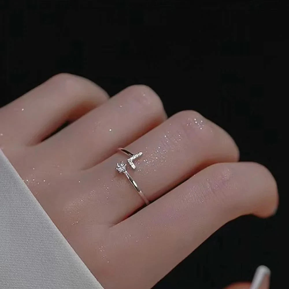 letter rings silver