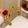 Elegant Emerald Teardrop Brooch-0