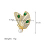 Elegant Zircon Butterfly Pearl Brooch