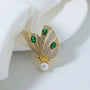 Elegant Zircon Butterfly Pearl Brooch