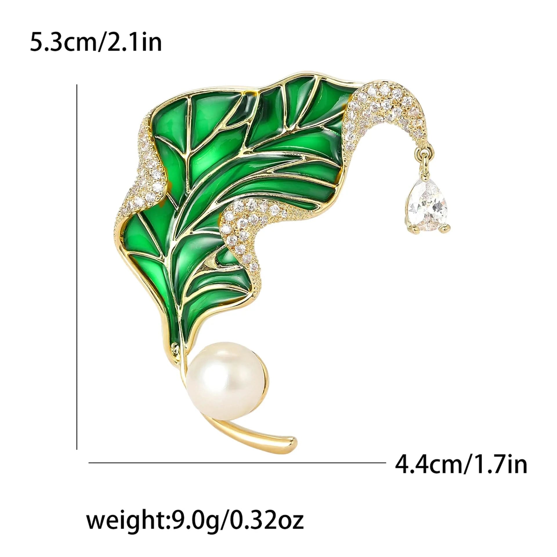 Enamel Leaf Brooch