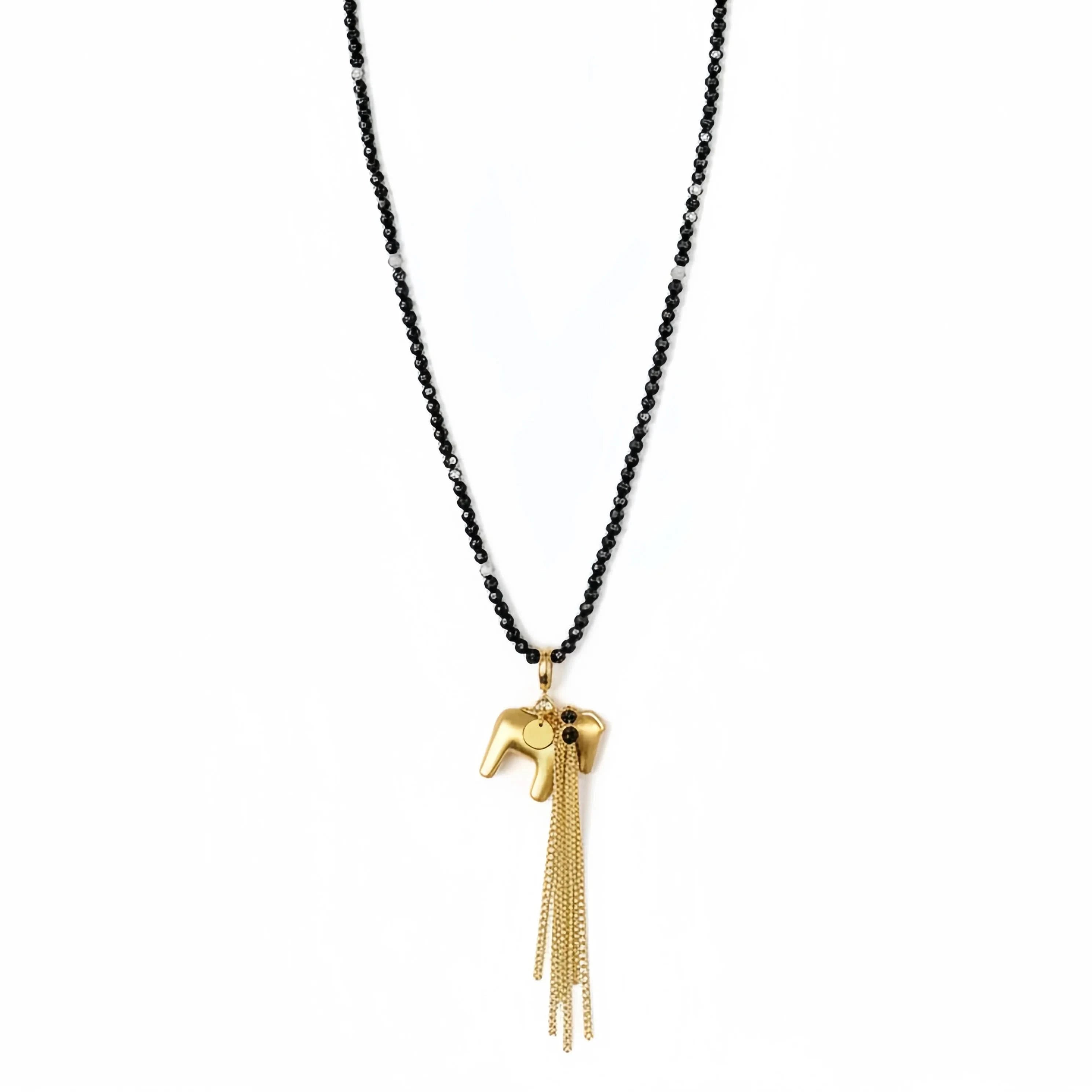 Equestrian Tassel Pendant Long Necklace