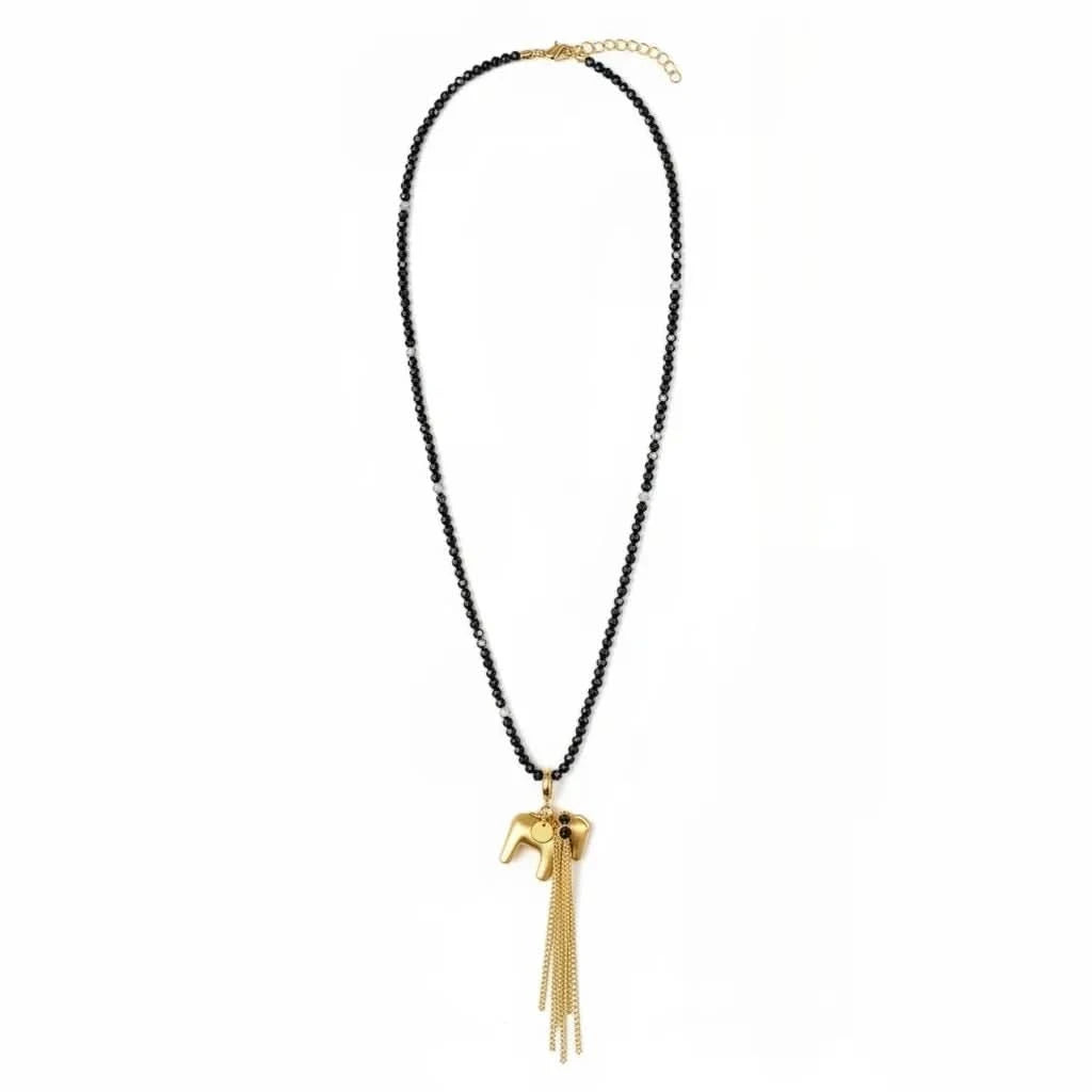 Equestrian Tassel Pendant Long Necklace