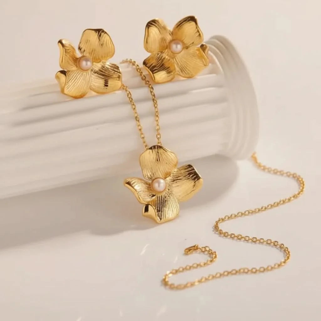 Flower Necklace & Earrings Bundle Sale