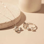 Flower Necklace & Ring Set Sale-silver